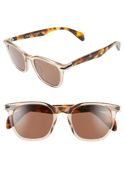Rag & Bone 50mm Round Sunglasses In Light Brown