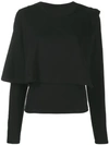Mm6 Maison Margiela Layered Long Sleeved Top In Black