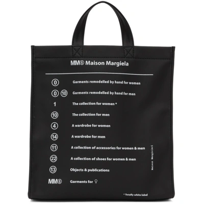 Mm6 Maison Margiela Black Garment Print Tote In T8013 Black