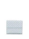 Bottega Veneta Intrecciato Mini Wallet In Blue