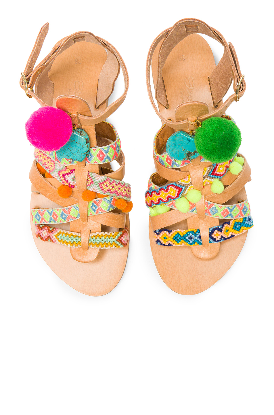 Elina Linardaki Kokomo Sandals In Neutrals, Neon. In Multi ModeSens