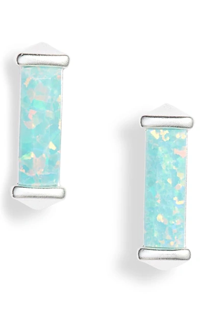 Kendra Scott Fletcher Baguette Stud Earrings In Mint Opal