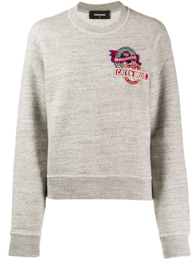 Dsquared2 Embroidered Logo Sweatshirt In Grey