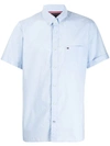 Tommy Hilfiger Short Sleeved Shirt In Blue