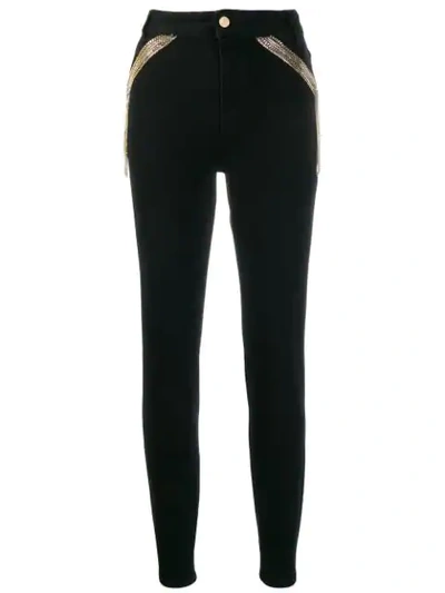 Just Cavalli Chain Embellished Jeans In Black