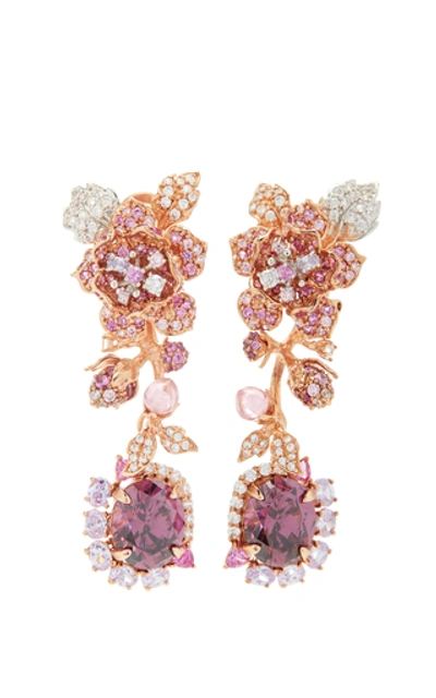 Anabela Chan Tourmaline Rose Earrings In Pink