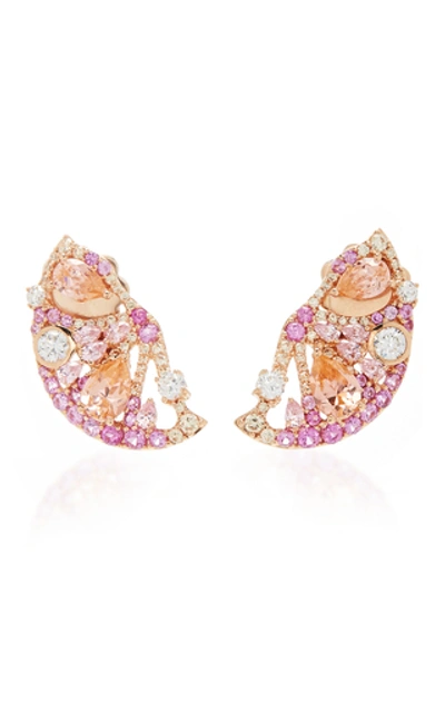 Anabela Chan Pink Grapefruit Slice Earrings