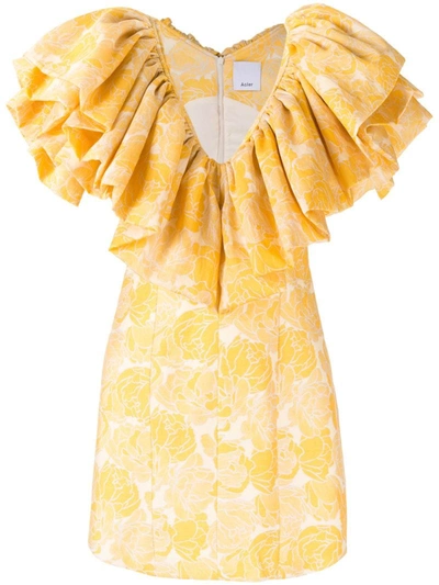 Acler Beston Ruffled Mini Dress In Yellow