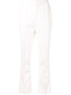 Acler Cecil Cropped Crepe Flared Pants In White