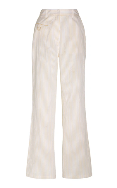 Acler Esther Striped Cotton Wide-leg Pants