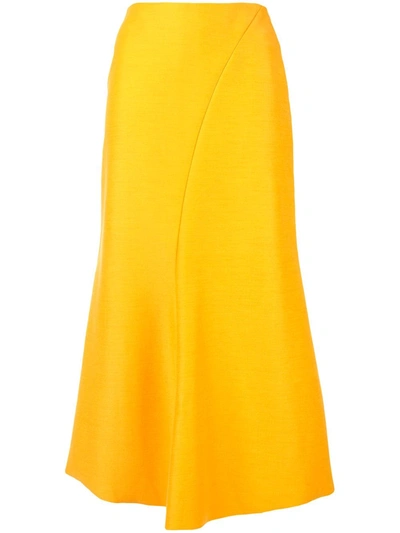 Acler Selkin Linen-blend Midi Skirt In Yellow