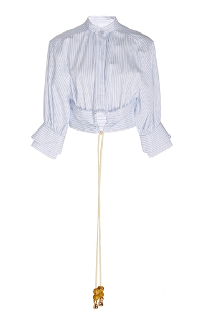 Acler Lipton Cotton Cropped Stripe Shirt