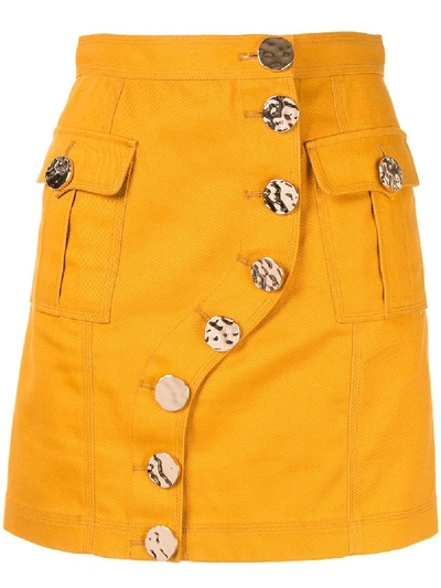 Acler Etchells Denim Skirt In Yellow