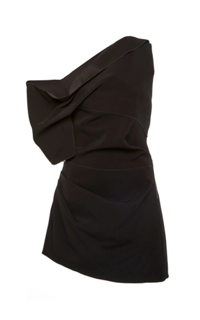 Acler Juniper One-shoulder Crepe Mini Dress In Black
