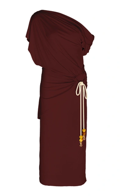 Acler Karline Tassel Stretch-knit Midi Dress In Burgundy