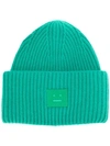 Acne Studios Pansy N Face Knit Hat In Green