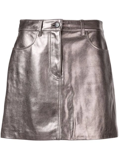 Nobody Denim Leather Piper Skirt In Metallic