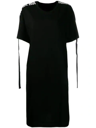 Yohji Yamamoto T-shirtkleid Mit Besatzstreifen - Schwarz In Black