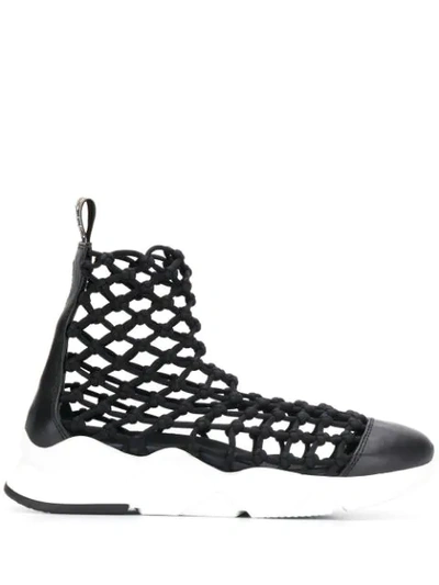Greymer Netted Sock Trainers In Black