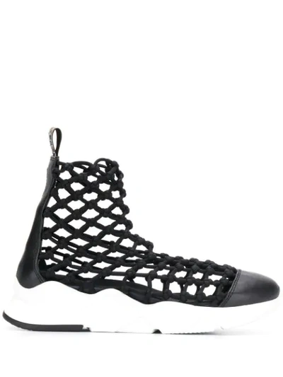 Greymer Netted Sock Sneakers In Black