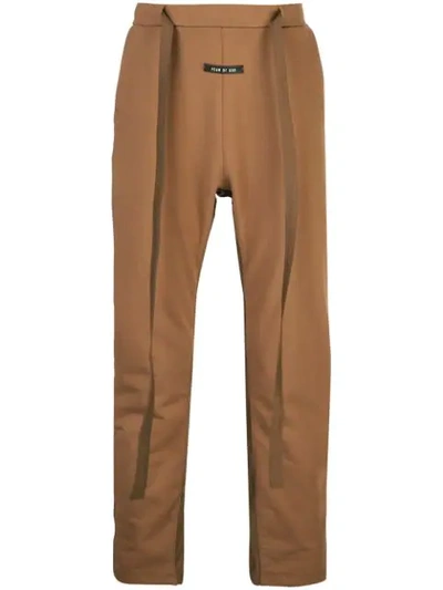 Fear Of God Drawstring Waist Track Pants In Brown