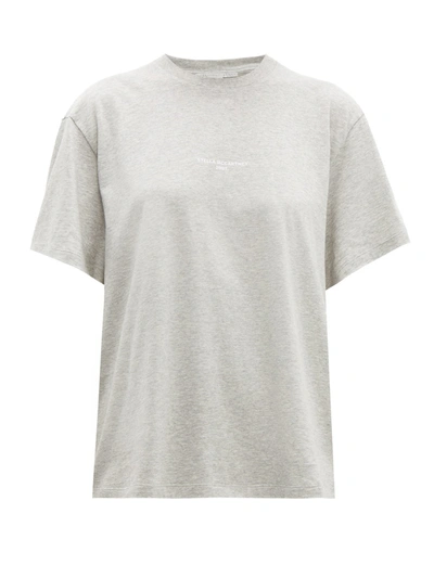 Stella Mccartney Logo-print Cotton-jersey T-shirt In Grey