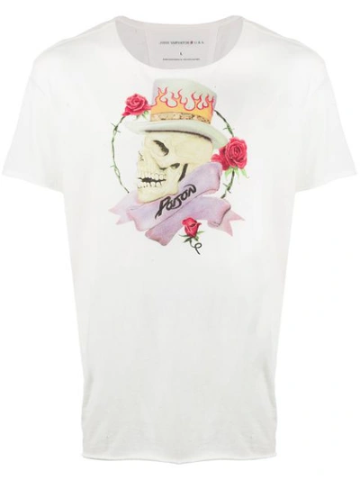 John Varvatos Men's Poison Skull Graphic Band T-shirt In White