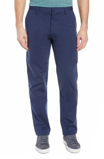 Rhone Commuter Straight Fit Trousers In Navy