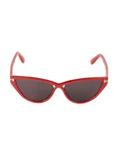 Tom Ford Charlie 56mm Cat Eye Sunglasses In Shiny Red