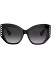 Valentino Individual 54mm Embellished Cat Eye Sunglasses In Gradient Black