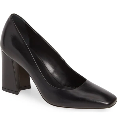 Via Spiga Women's Beatrice Square-toe Block-heel Pumps In Black Leather