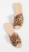 Loeffler Randall Women's Claudie Leopard-print Calf Hair Slide Sandals