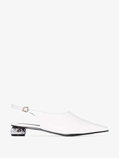 Yuul Yie Lina 25 Slingback Leather Pumps In White