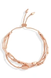 Kendra Scott Chantal Multi-strand Slider Bracelet In Rose Gold Metal