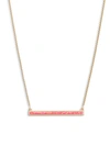 Kendra Scott Kelsey Bar Pendant Necklace, 18 In Hot Pink Opal