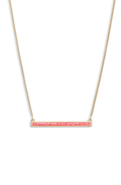 Kendra Scott Kelsey Bar Pendant Necklace, 18 In Hot Pink Opal
