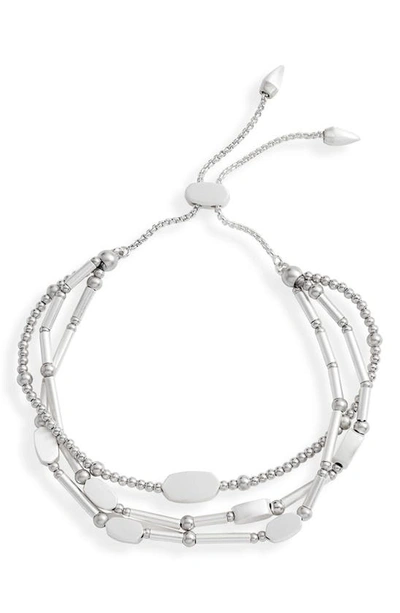 Kendra Scott Chantal Multi-strand Slider Bracelet In Bright Silver Metal