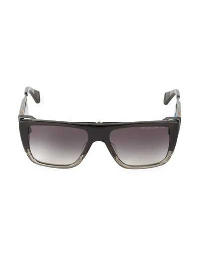 Dita Eyewear 56mm Rectangular Sunglasses In Black Grey