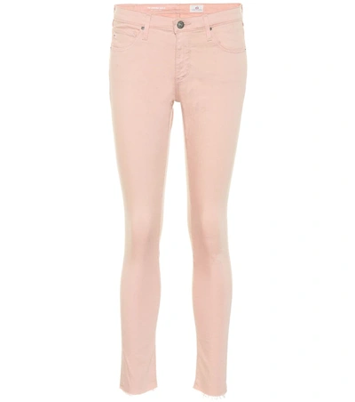 Ag Ankle Legging Jeans In Hi White Peach Quartz In Pink