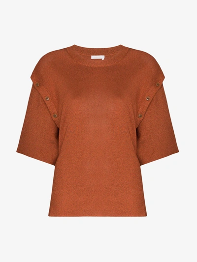 See By Chloé Button Detail Knitted Top In Orange