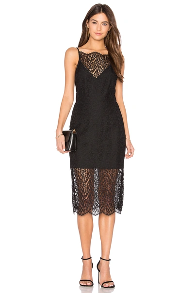 Keepsake Day Dream Lace Midi Dress In Black