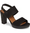 Paul Green Amanda Slingback Platform Sandal In Black Softnubuk