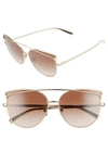 Tiffany & Co 61mm Cat Eye Sunglasses - Gold/ Brown Gradient