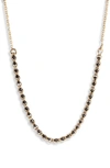 Argento Vivo Caged Crystal Frontal Necklace In Gold/ Black