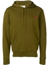 Ami Alexandre Mattiussi Hoodie With Red Heart Patch In Green