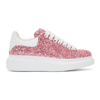 Alexander Mcqueen Pink Galaxy Glitter Oversized Sneakers