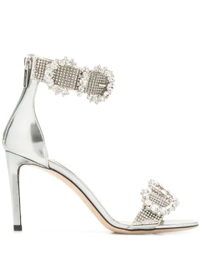 Jimmy Choo Lais 85 Sandals In Silver