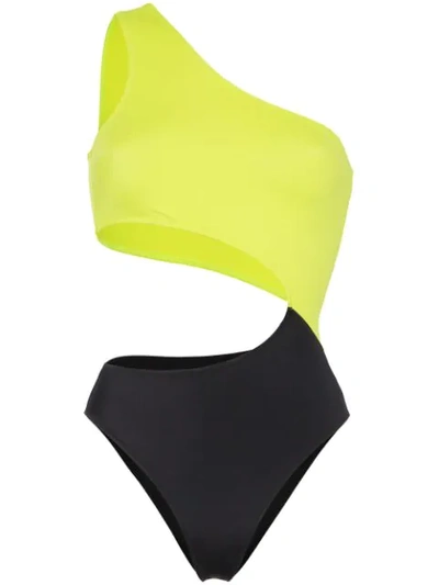 Fantabody One-shoulder Cut-out Body In Green
