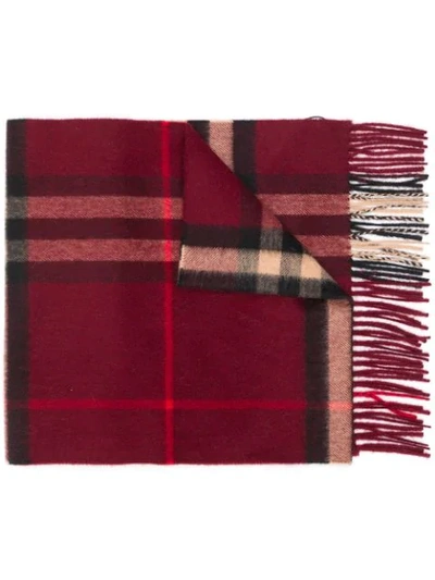 Burberry Giant Check Cashmere Scarf In Red
