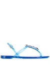 Casadei Crystal Embellished Sandals - Blue
